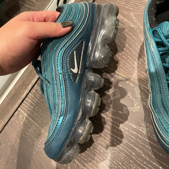 WMNS NIKE AIR VAPORMAX 97 METALLIC DARK SEA GREEN-BLACK SZ US5.5 - Picture 4 of 6